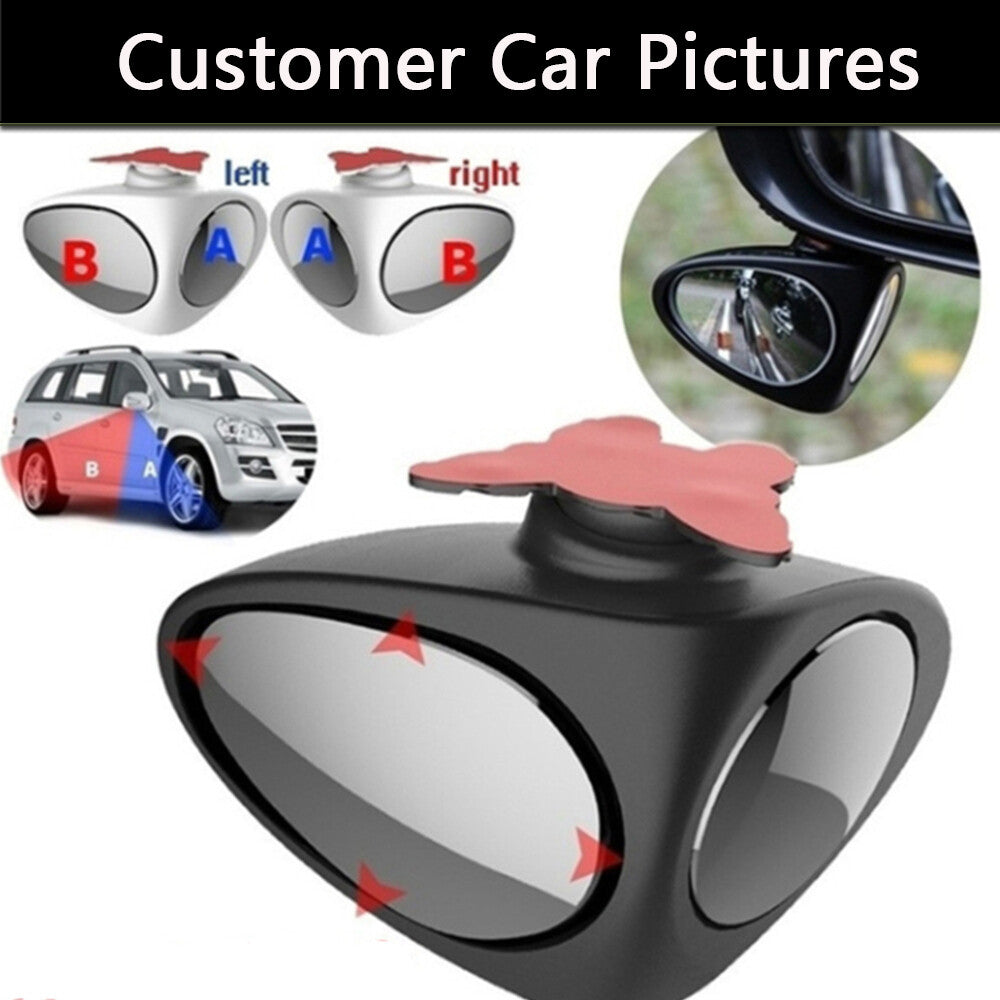 Car Blind Spot Convex Mirror 360¡ã Adjustable Rear View Parking Mirror HD 2-Side