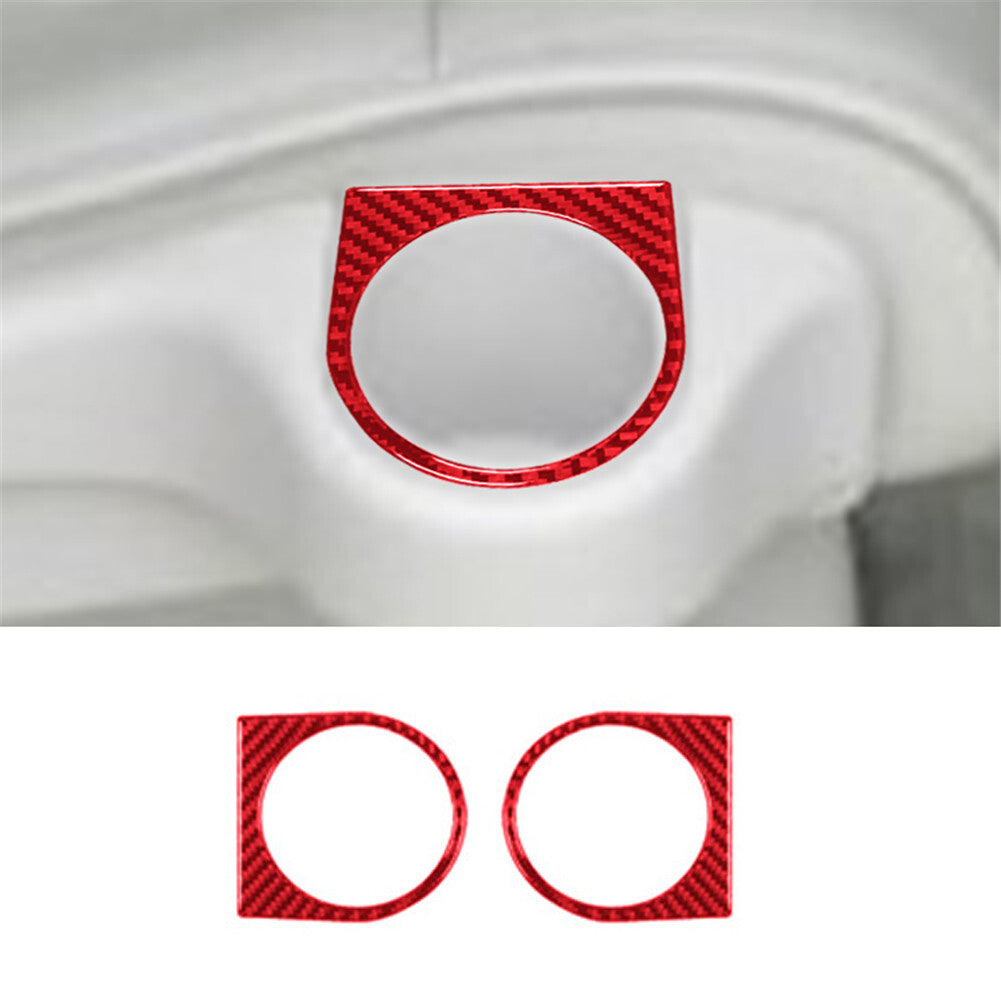 Red Carbon Fiber Left & Right Cup Holder Trim Cover for Nissan Quest 2004-2006