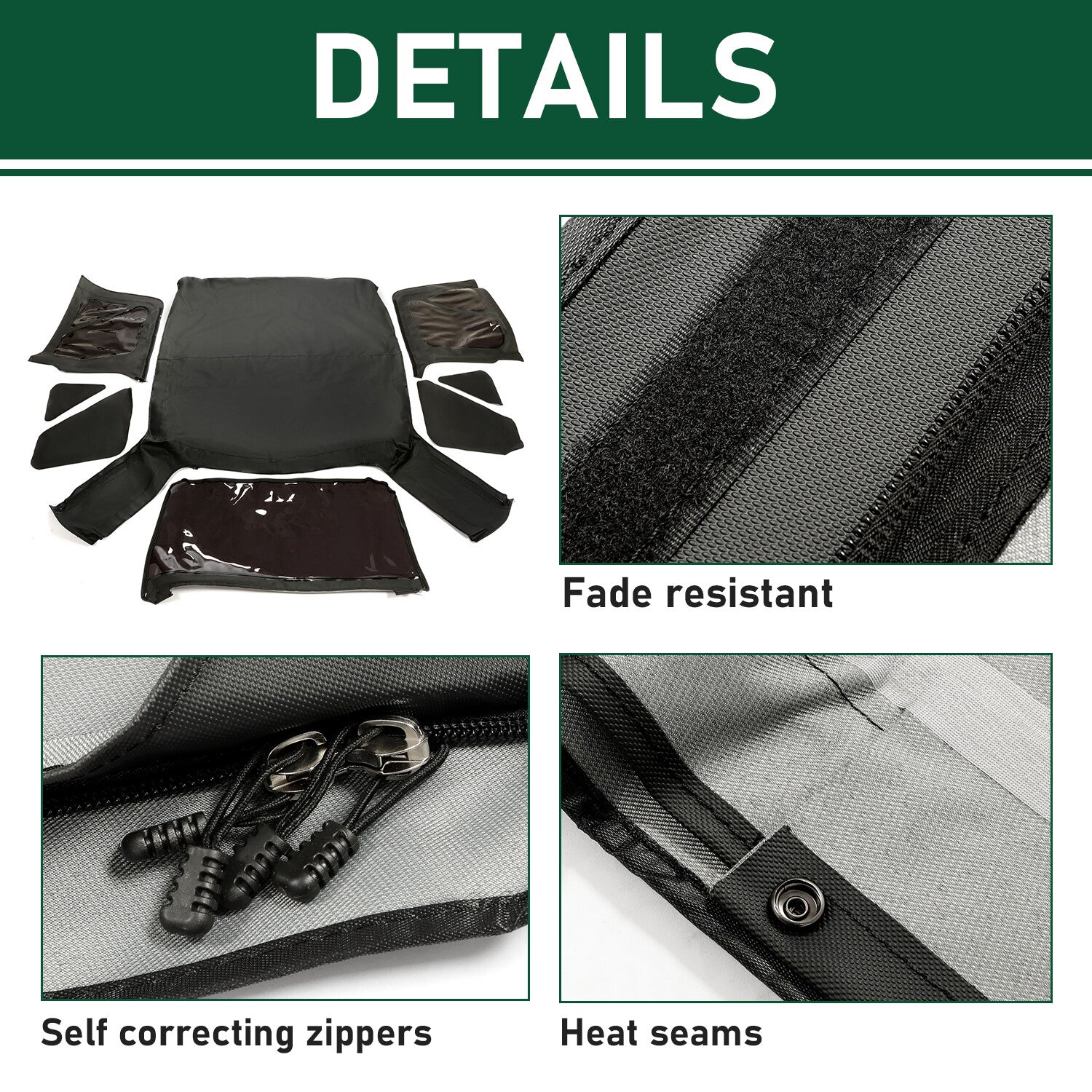 4xSoft top Replacement 97-06 w/Tinted Windows Black Vinyl for Jeep for Wrangler TJ