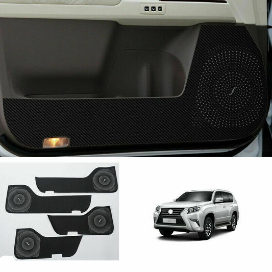 4P for Lexus GX460 2010-2020 PU Carbon Fiber Door Anti-Kick Pad Guard Cover Trim