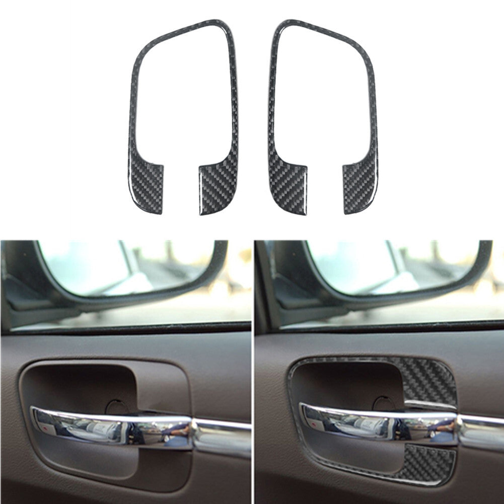 Carbon Fiber Front Door Handle Cover Trim Sticker for Chrysler 300 2005-2007