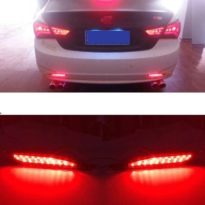 for Hyundai Sonata 2011-2014 LED Rear Bumper Lamp Reflector Brake Light Tail 2X