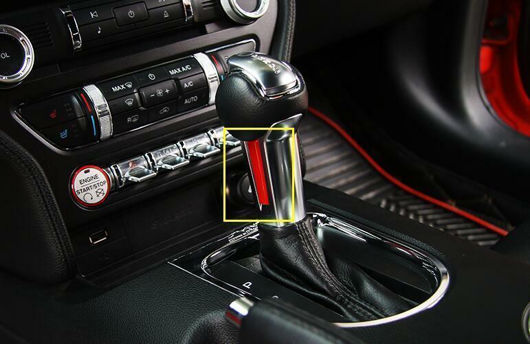for Ford for Mustang 2015-2022 Paint Red Gear Shift Shifter Lever Cover Trim 2PCS
