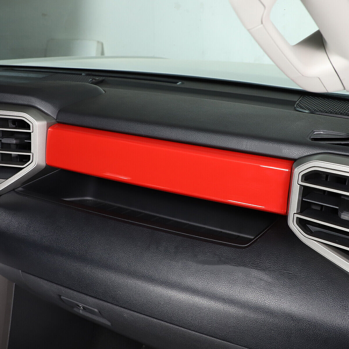 Red ABS Central Control Dashboard Panel Cover For Toyot@ Tundr@ /Sequoia 2022-23