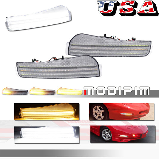 Transparent SWITCHBACK LED front turn signal lights suitable for 93-97 for Pontiac Firebird Trans Am