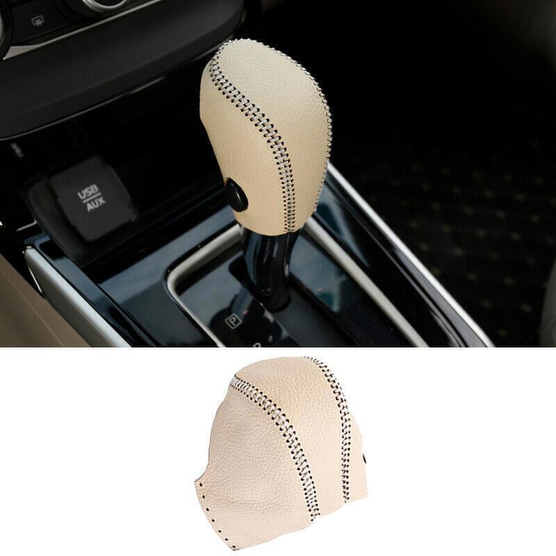 1PCS Beige Leather Console Gear Shift Knob Cover Trim for Nissan Sentra 13-2019