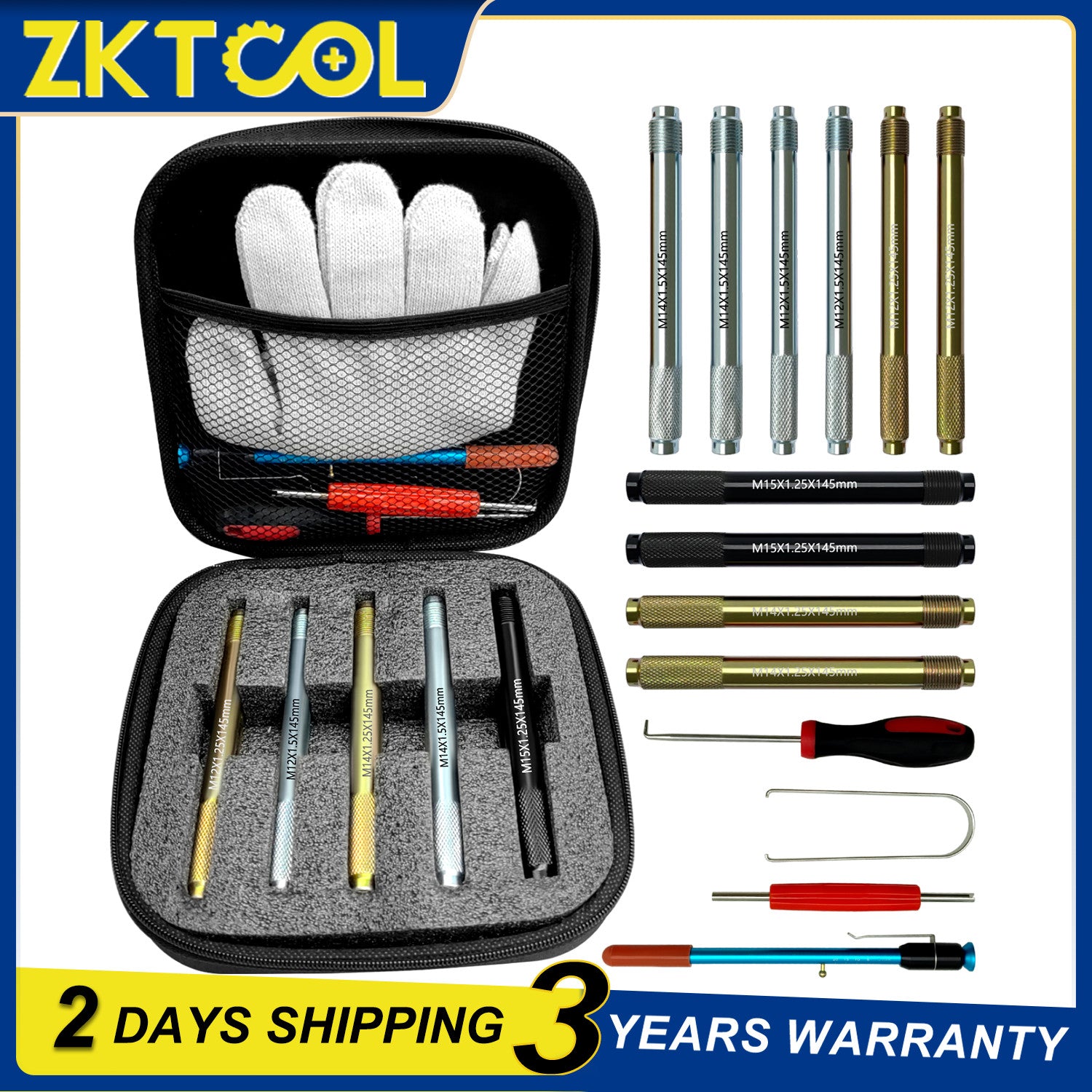 16PC Wheel Stud Alignment Pin Steel Alloy Fixing Positioning Pin Guide Tool
