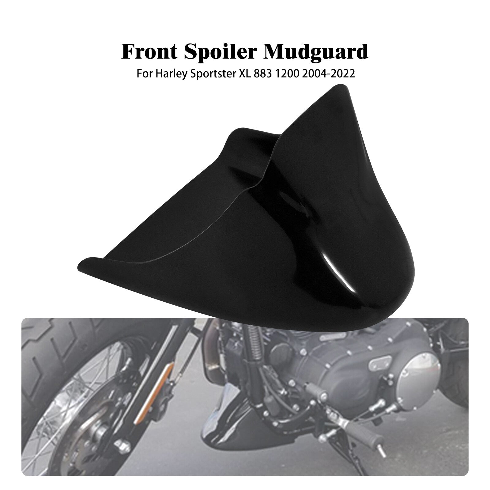 Gloss Black Chin Fairing Front Spoiler for Harley Sportster 48 72 883 1200 04-22