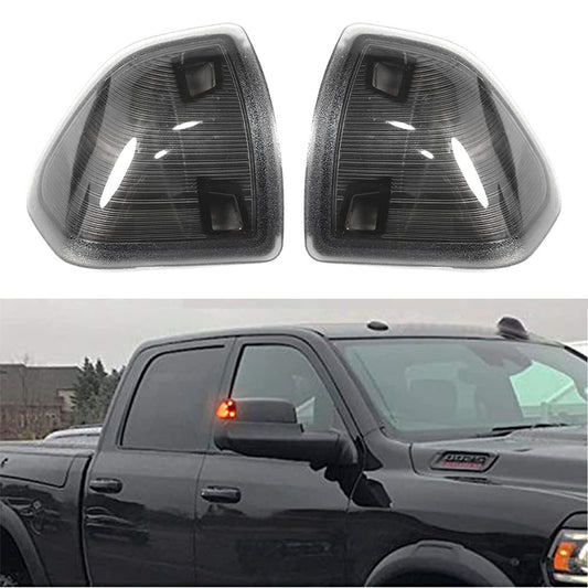 2pcs Smoked for Ram 1500 2500 5500 Amber LED Side Mirror Turn Signal Light Lamps