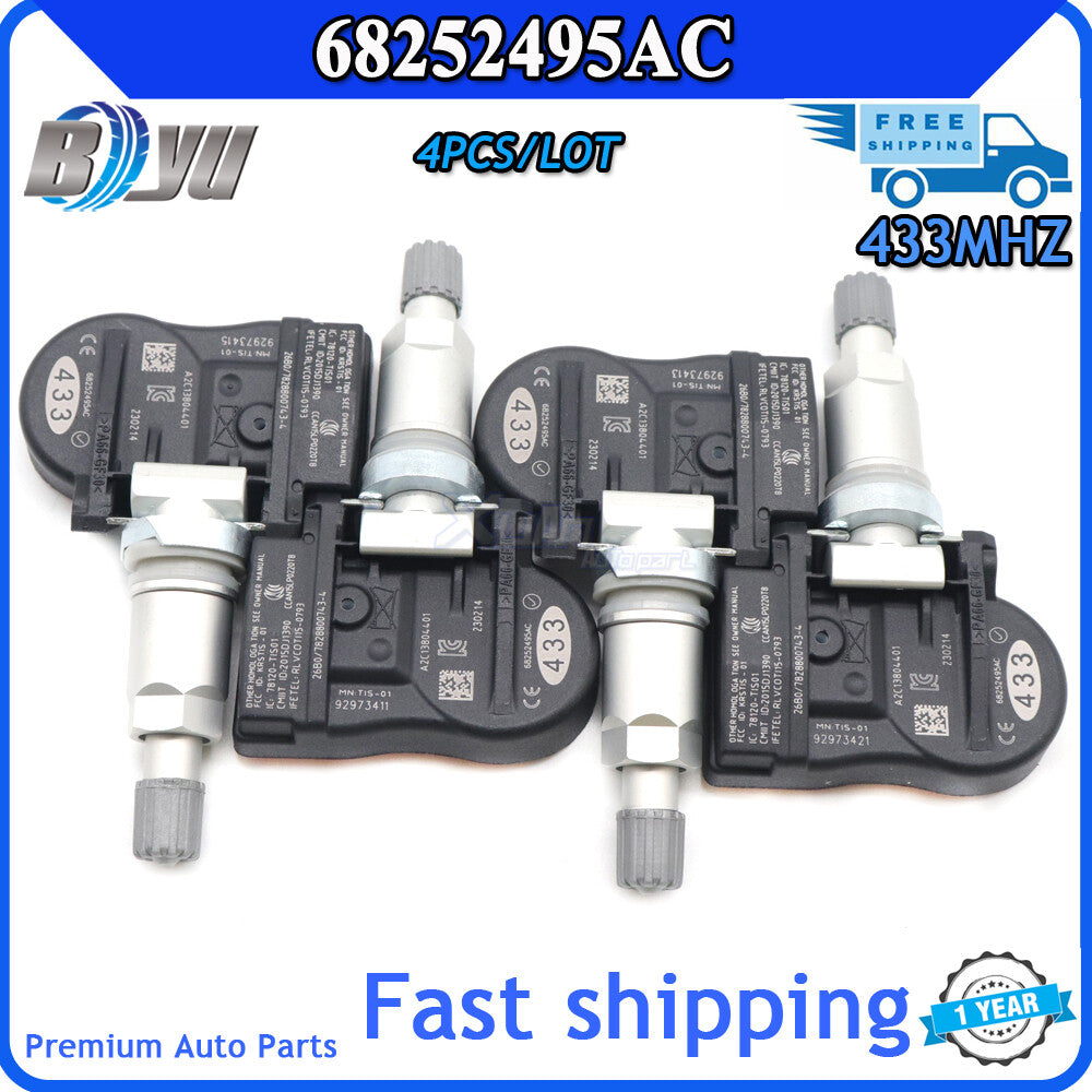 4-pack TPMS for Dodge Durango SRT 18-20 Tire Pressure Monitoring Sensor 68252495AC