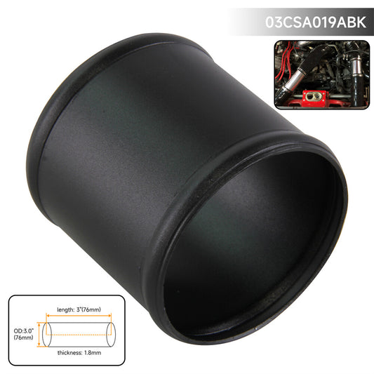 Aluminum Hose Adapter Tube Joiner Pipe Coupler Connector 76mm 3 Inch Black