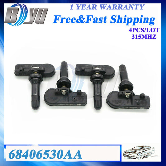 4pcs TPMS Tire Pressure Sensor 68406530AA for Jeep for Dodge for Chrysler 315MHz