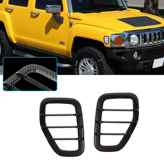 2-Pack Carbon Fiber Type Protective Covers for 2006-2010 for HUMMER H3 H3T Side Marker Lights