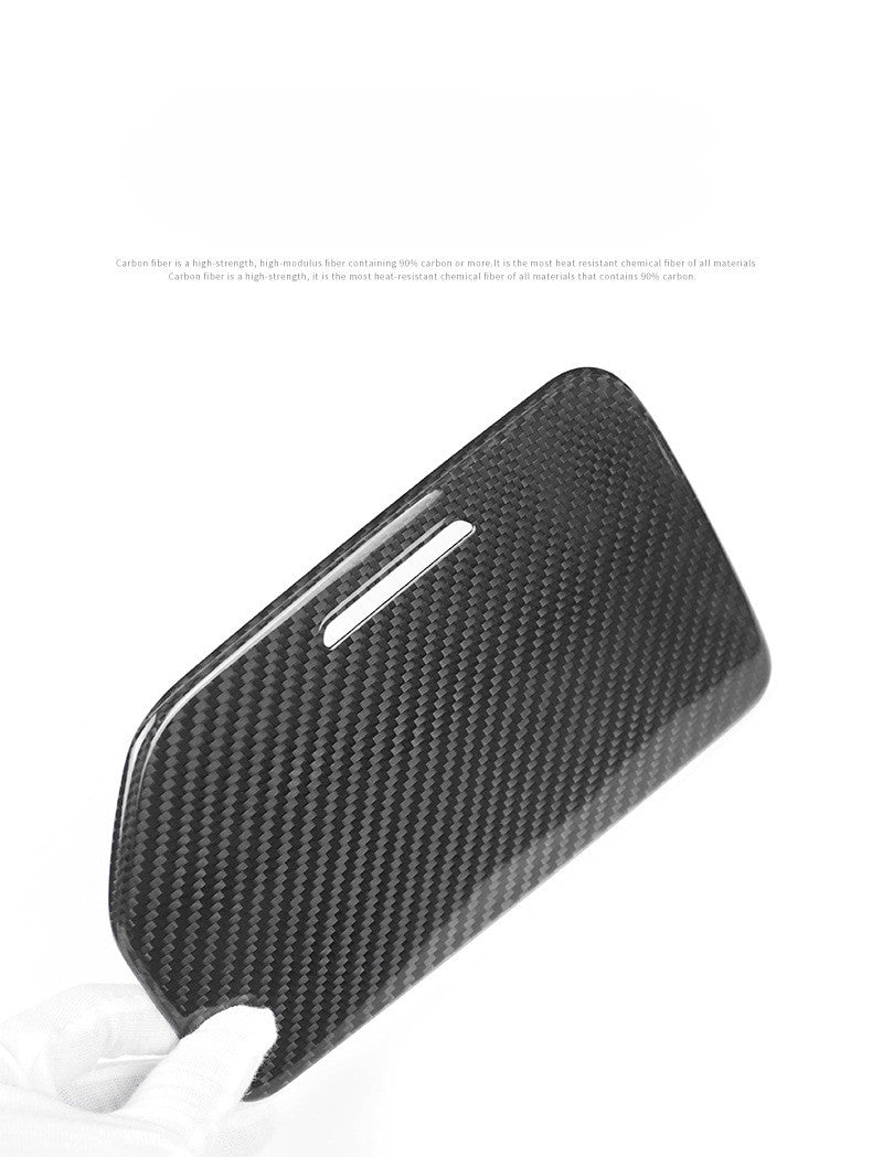 Car cup holder cover with genuine carbon fiber trim for Corvette C8 (20-23)