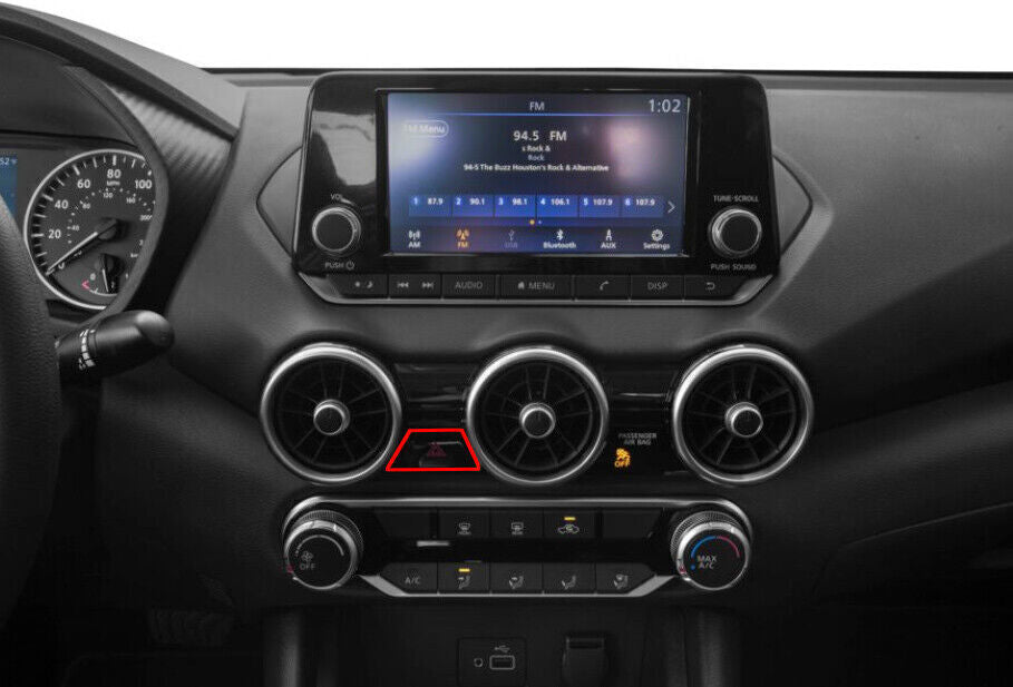 Mergency Light Switch Control Trim for Nissan Sentra Sylphy 2020-22 Bright Red