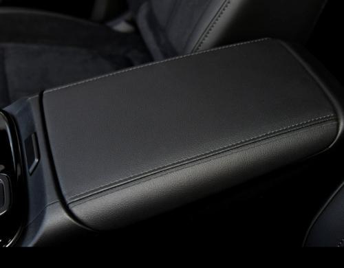 Black leather console armrest box panel cap for Hyundai for Tucson 2022 - 2024