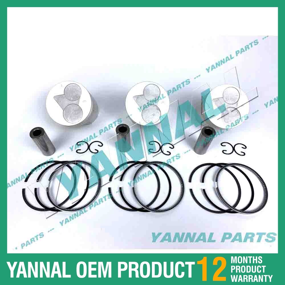 4-piece piston with piston rings + 0.5 mm for Shibaura N844 engine (oversized)