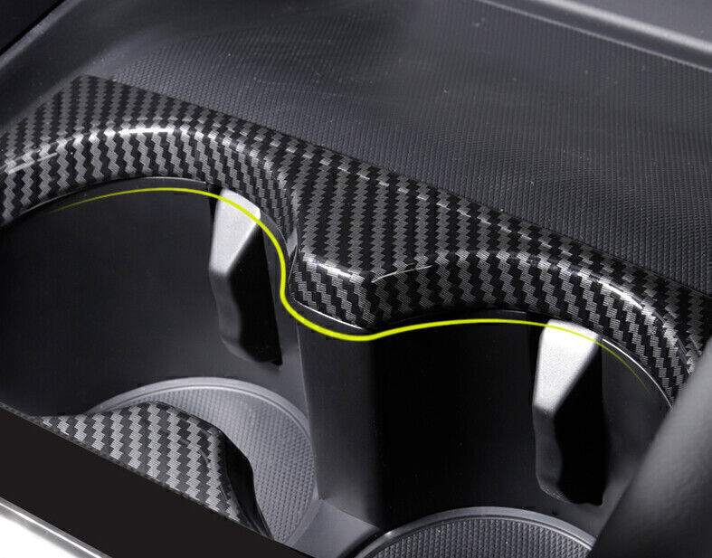 for Mazda 3 Axela 19-23 Carbon Fiber Look Console Water Cup Holder Panel Trim 1X