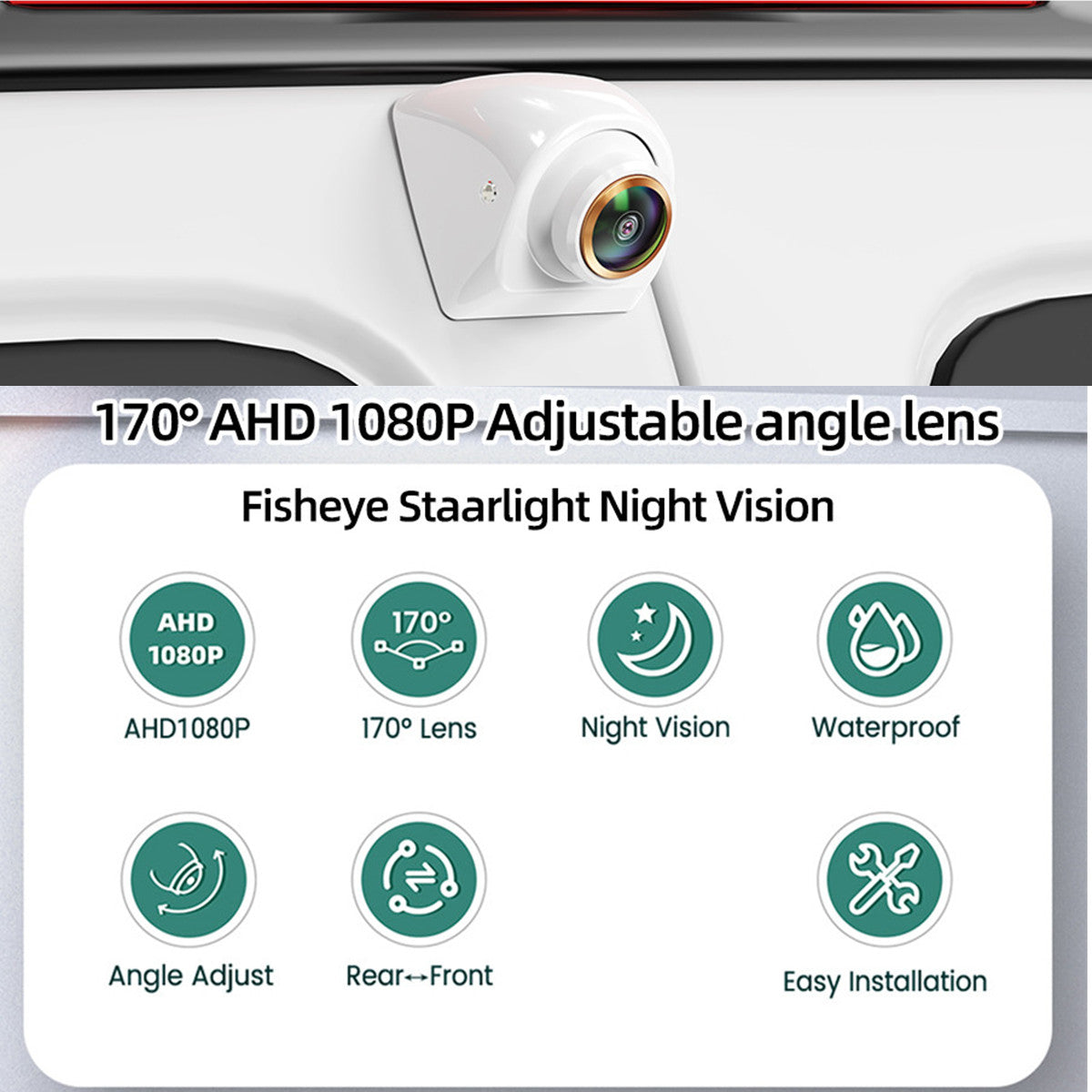 170° HD Car Reverse Backup Camera Rear View Parking Cam Waterproof Night Vision