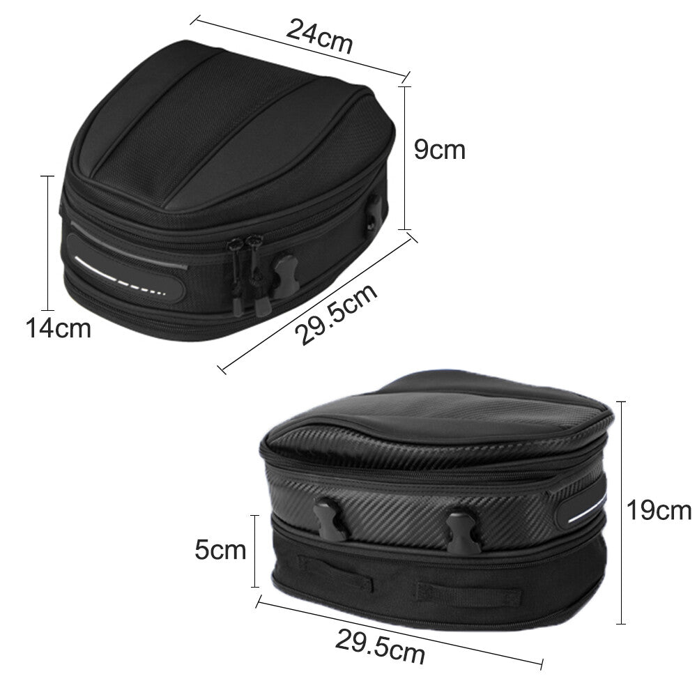 Universal motorcycle rear for seat backpack, saddle, helmet, waterproof luggage case