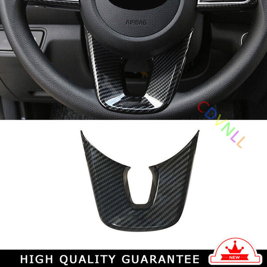 Inner Steering Wheel U Type Cover Trim For Fit for Kia K3 Forte 2019-22 Carbon Fiber