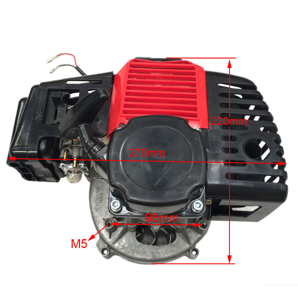 Gas-powered fuel tank + 50cc 2-stroke motor suitable for four-wheel drive off-road bicycles, scooters, and all-terrain vehicles.