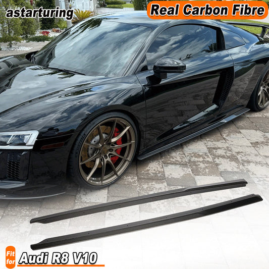 Fit for Audi R8 V10 Gen 2 2016-2020 REAL Carbon Fiber Side Skirt Extension Lip