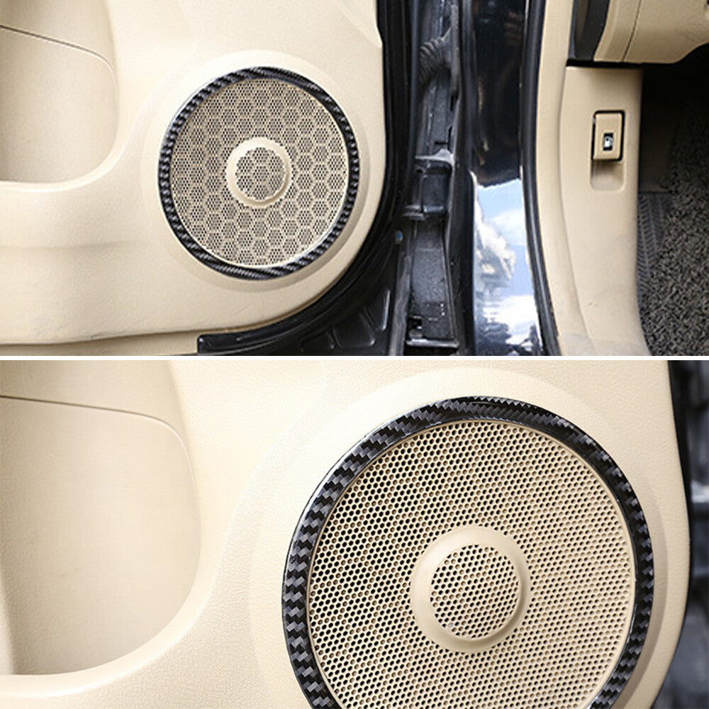 4¡ÁSoft Carbon Fiber Interior Door Speaker Ring Trim for Honda CR-V CRV 2007-2011
