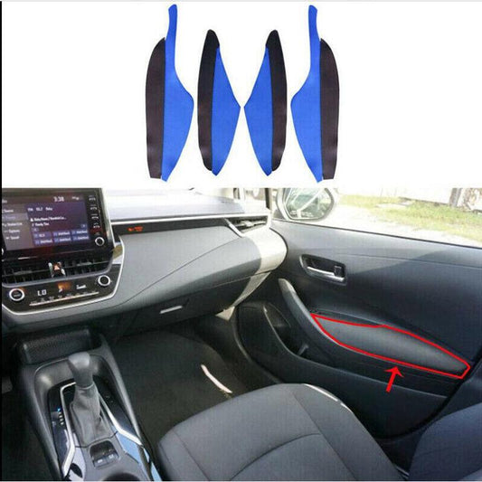 BlueBlack Leather Interior Door Armrest Cover 4pcs for Toyota for Corolla 2019-2022