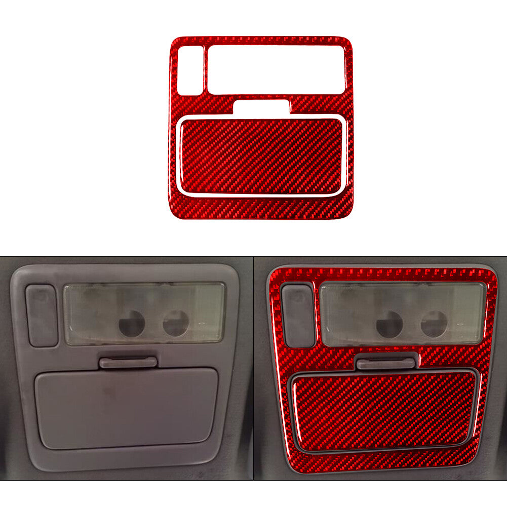 2x Red Carbon Fiber Interior Overhead Light Cover Trim for Lexus RX300 1998-2003