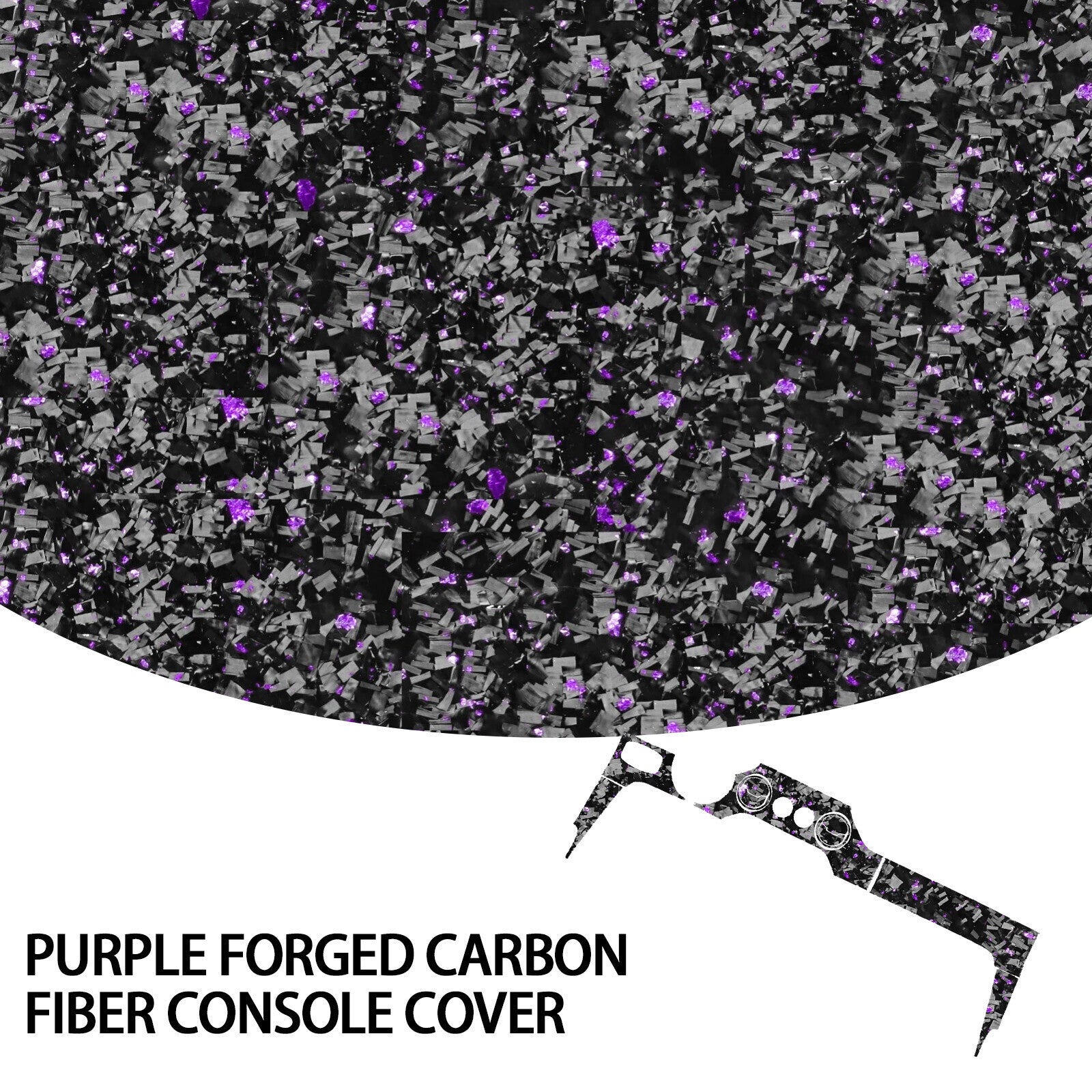 Purple Forged Carbon Fiber Console Dashboard Cover for Ford for Mustang GT 15-22 11x