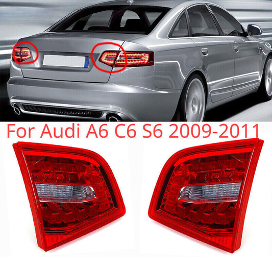Pair LED Rear Tail Light Fit for Audi for A6 C6 S6 2009-2011 RS6 Saloon Sedan 2PCS