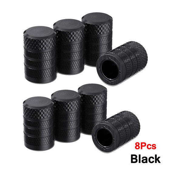 8-piece universal black tire valve cover rod air dust cover for Nissan
