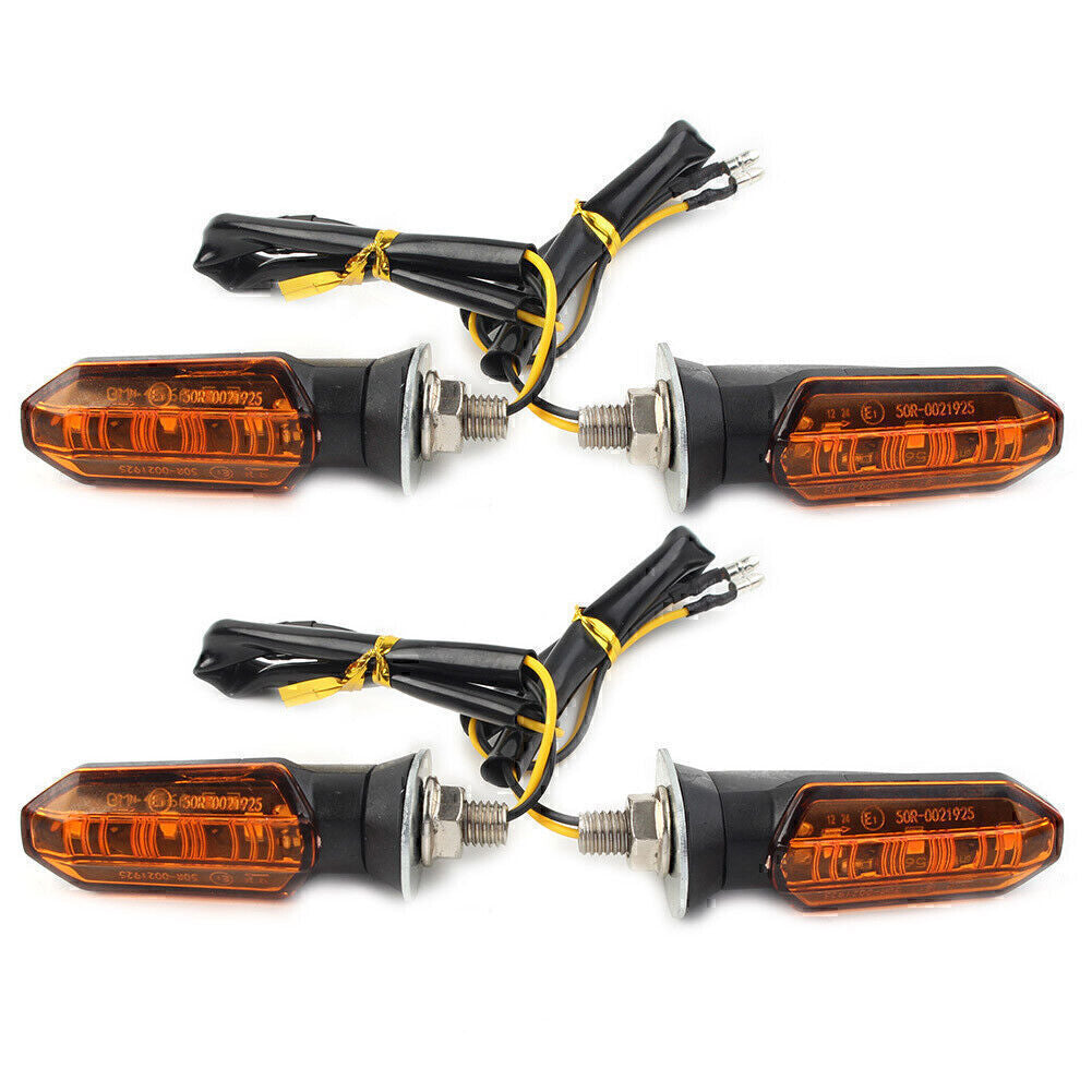 4X Universal Motorcycle LED Turn Signal Indicator Amber Blinker Light Lamp Amber