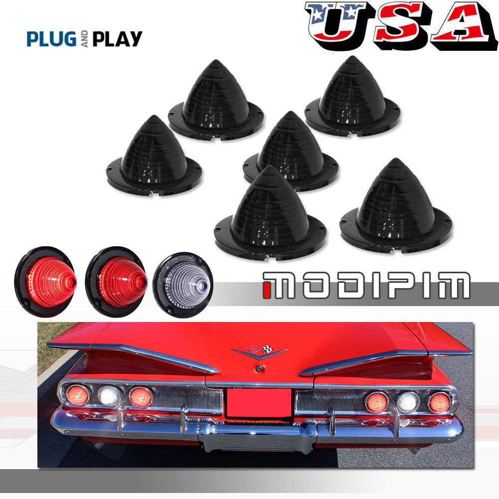 Smoke effect suitable for 1961/1960 Impala Bel Air LED taillights and spare light lens kit