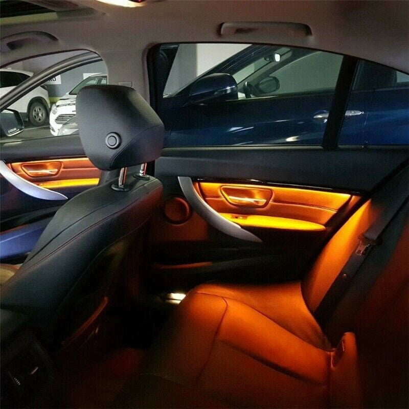 for BMW F30 Four Interior Doors Panel Decorative Trims Lights Atmosphere Light