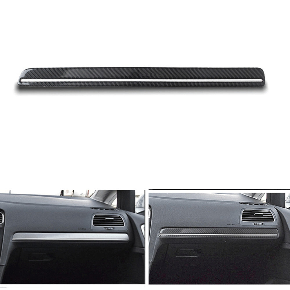 Carbon Fibre Passenger Dashboard Strip Trim Panel for VW for Golf MK7 2014-19