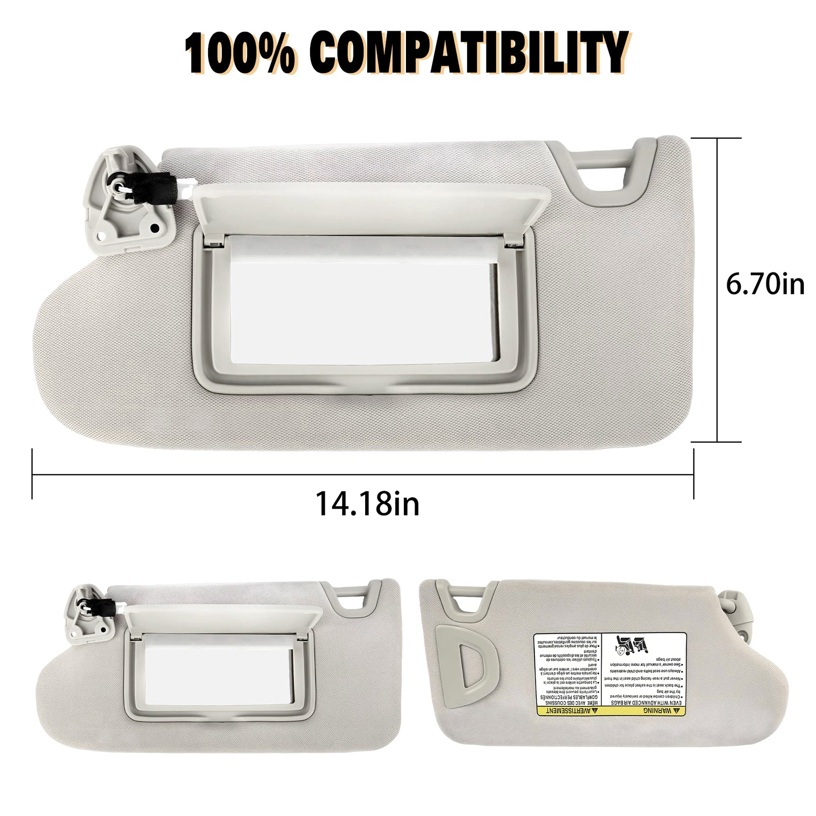 1PC for Nissan Maxima 2016-2021 New Left Side Sun Visor w/ Lamp 964019DE0A