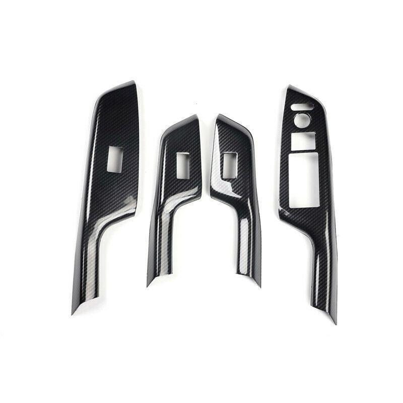 Glass Window Lifting Lock Panel Trim for Honda for Civic 9th 2012-2015 Carbon Fiber