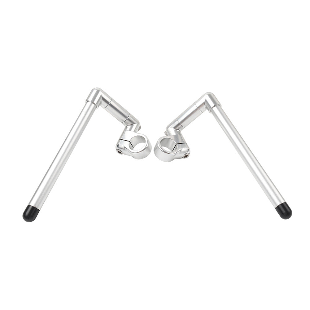 39MM Cafe Racer Bars 7/8 Universal Clip-On Handlebar Fork Tube Silver