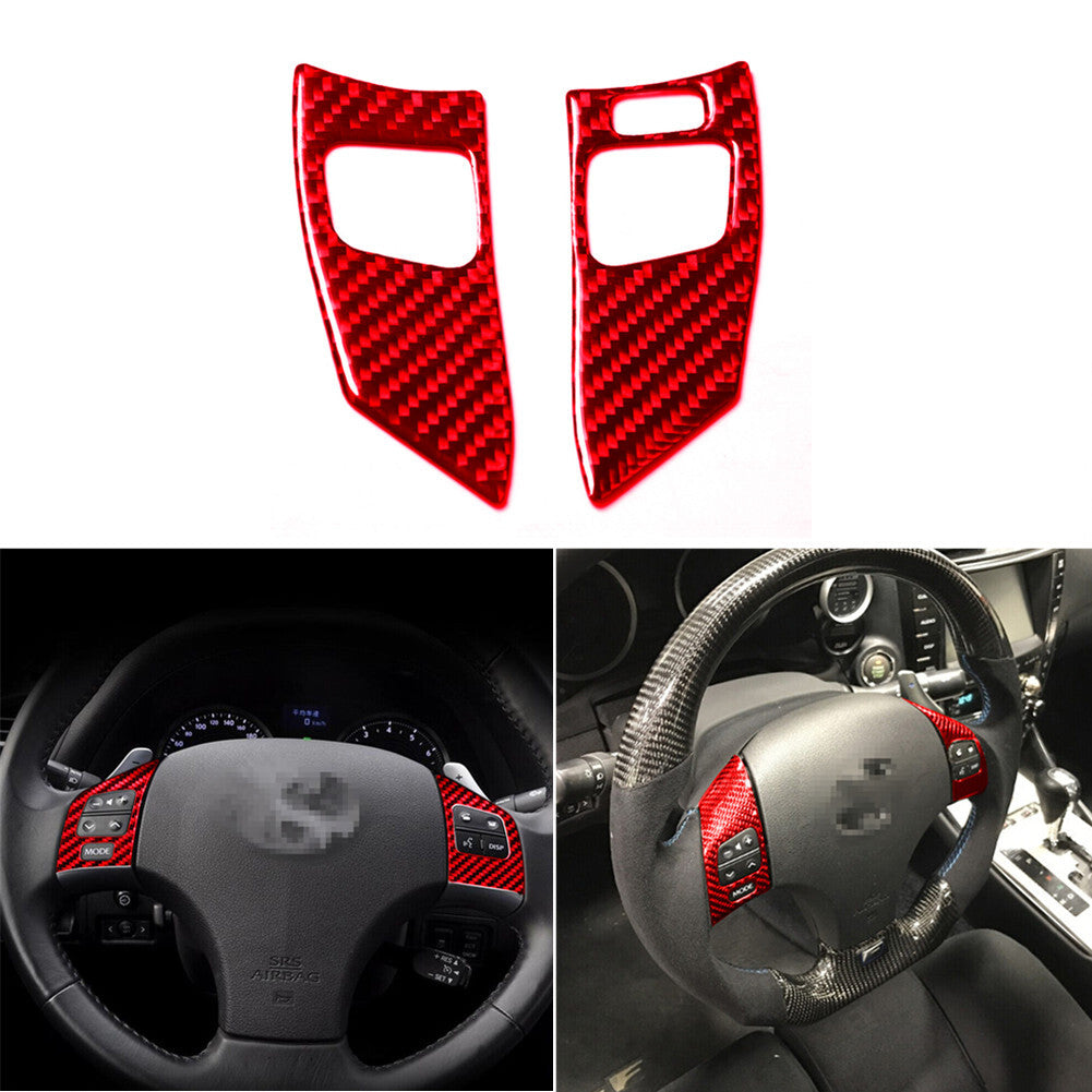 Red Carbon Fiber Steering Wheel Trim Cover for Lexus IS250 350 2006-2012 TypeA