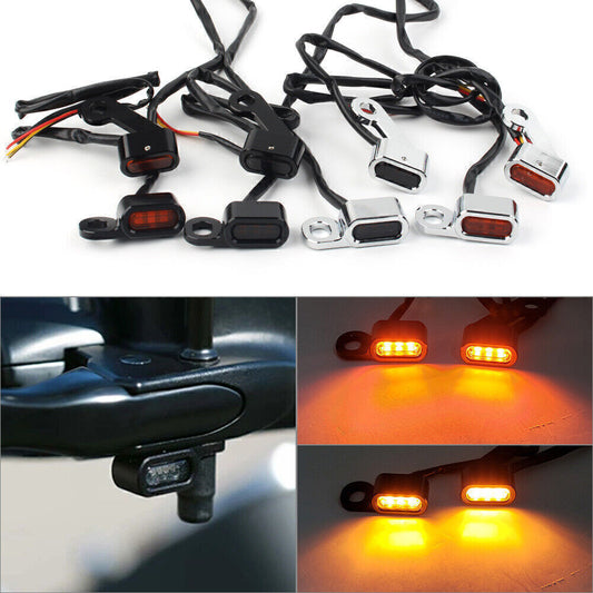 for Harley Sportster for Mini LED Turn Signal Light Handlebar Blinker Indicator Lamp