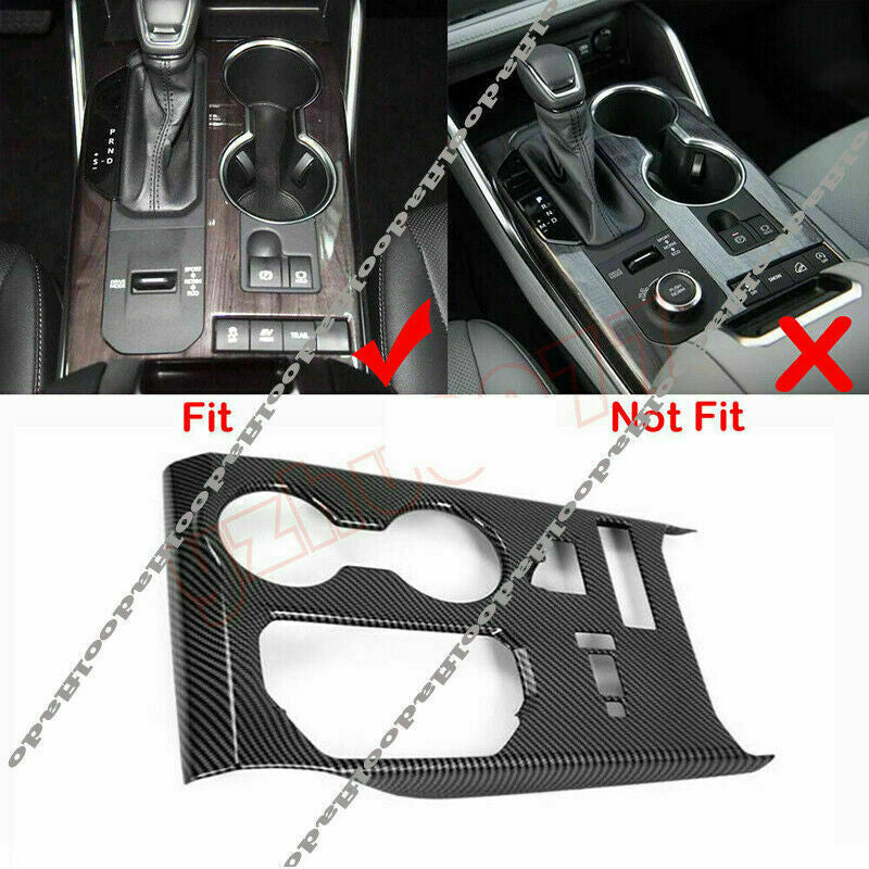 Carbon Fiber Gear Box Shift Cup Holder Frame Cover for Toyota Highlander 2020-23