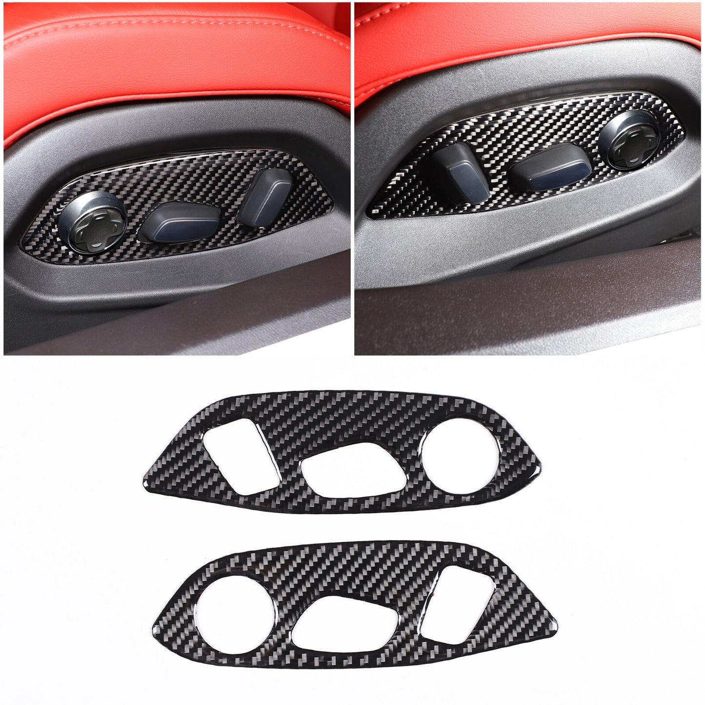 Genuine carbon fiber interior door center panel cover trim for Corvette C8 2020 - 2023