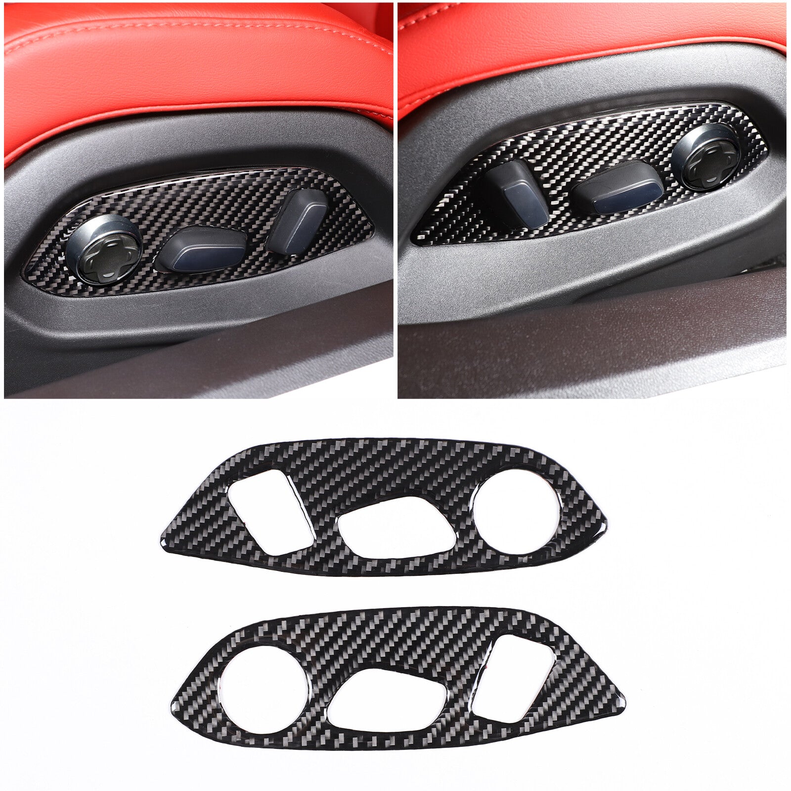 Genuine carbon fiber interior door center panel cover trim for Corvette C8 2020 - 2023