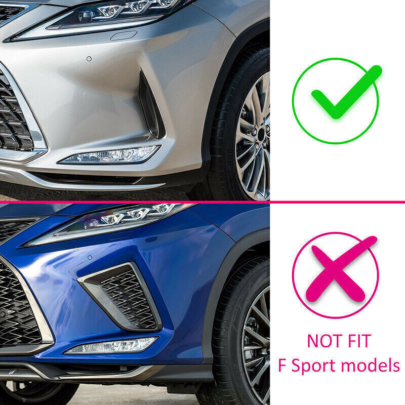 for Lexus RX350 450h 20-22 Gloss Black Front Bumper Fog Light Lamp Frame Trim 2X