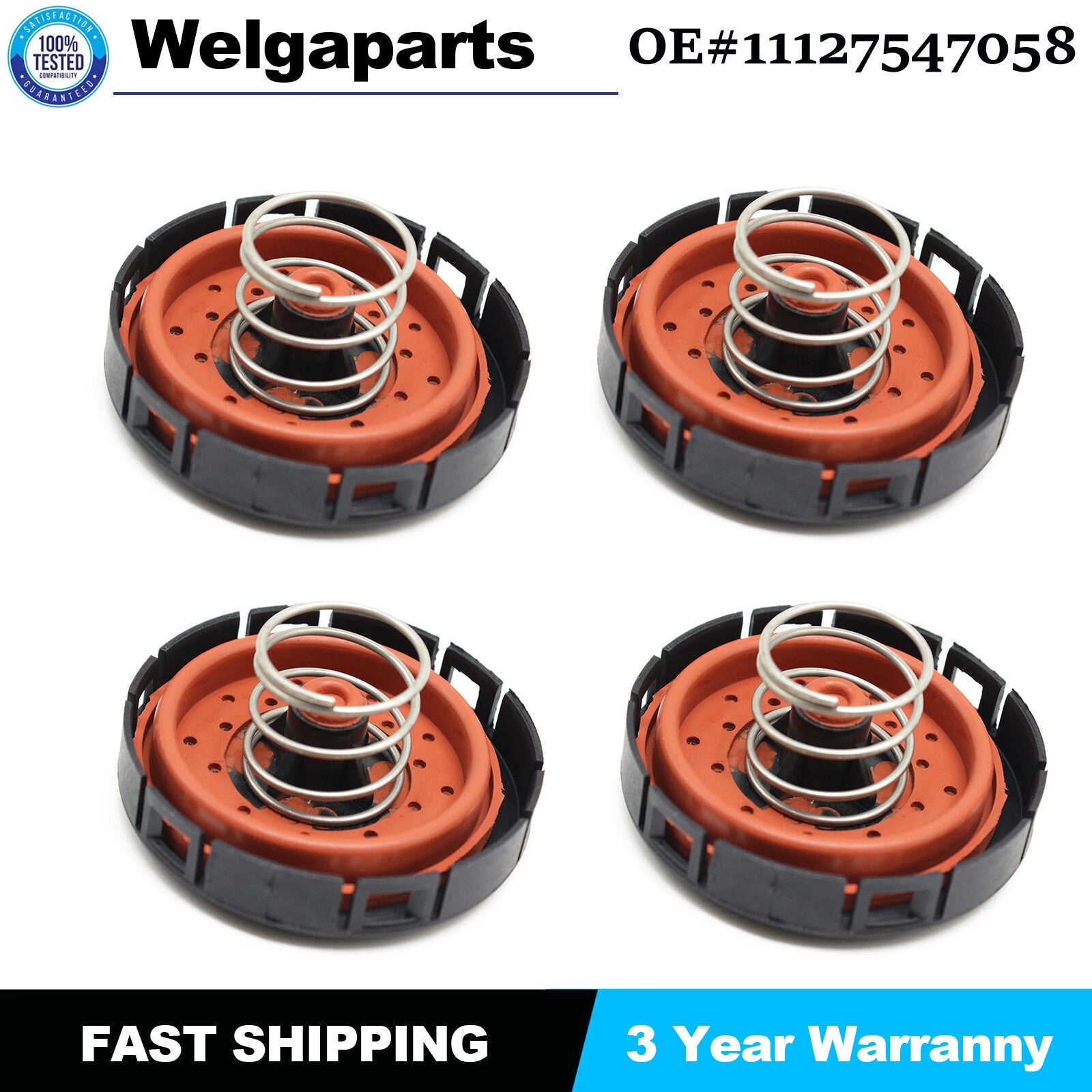 4x 11127547058 Crankcase Ventilation Vent PCV Valve for BMW X5 550i 650i 750i