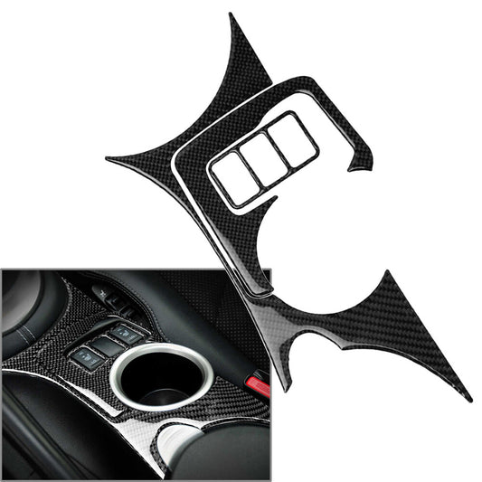 Carbon Fiber Console Cup Holder Panel Trim Cover LHD for Nissan 370Z Z34 2009-22