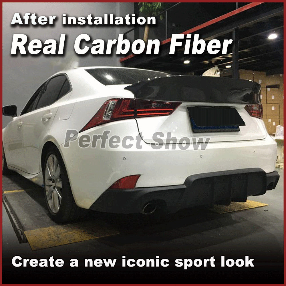 for LEXUS IS250 IS300 IS350 IS-F 2013-15 REAL CARBON Rear Trunk Spoiler Wing Lip