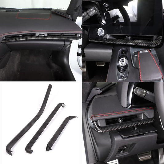 Carbon Fiber for Corvette C8 Z51 2020-2023 Central Console Dashboard Strip Trim